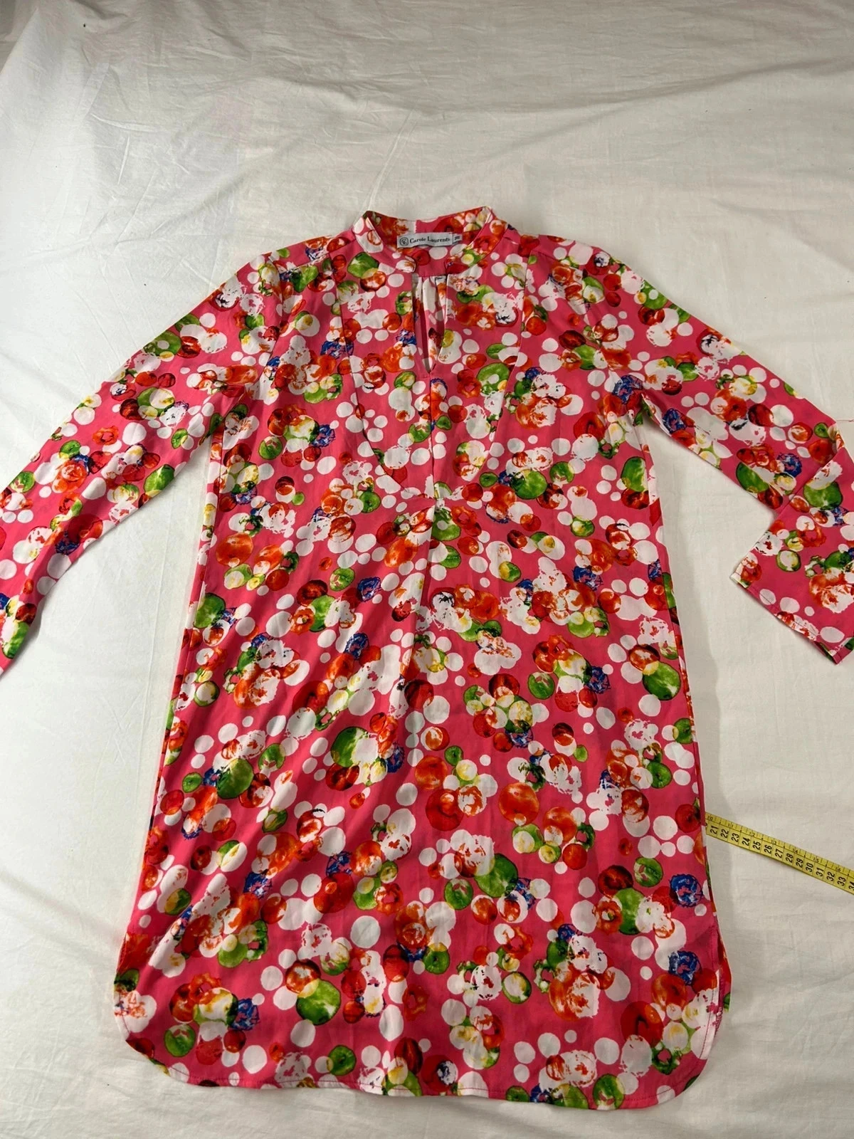 Robe longue Carole Laurent rose multicolore